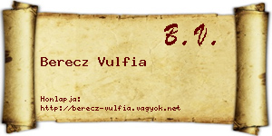 Berecz Vulfia névjegykártya